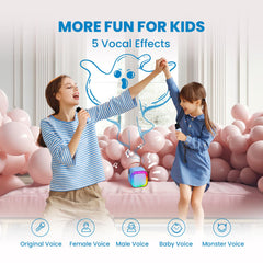 IROO Karaoke Machine with two wireless mics ready for fun duets.