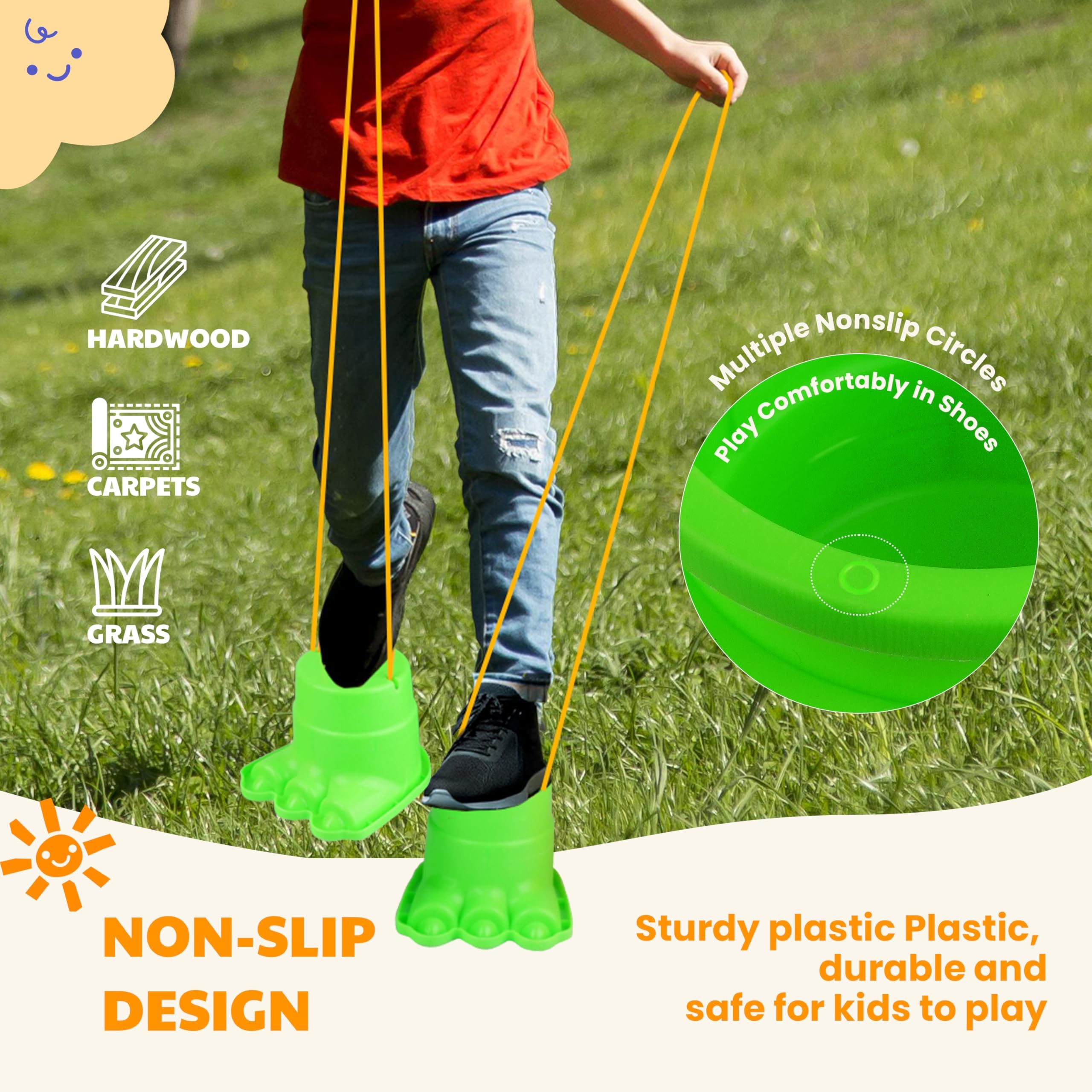 IROO Monster Feet Blue Grip supports pretend play and steady steps.