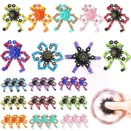 Irvotbes Transformable Spinners with 6 chains offer flexible shapes for creative play and focus.