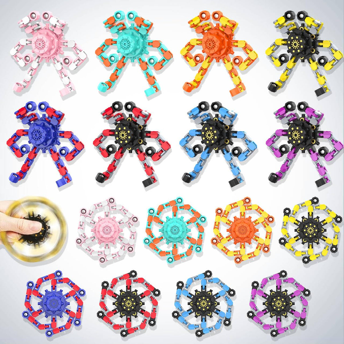 Irvotbes Transformable Spinners showcase endless shape options for creative play and focus.
