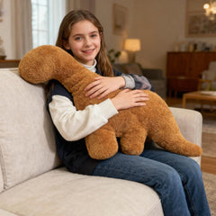 Isaacalyx Brontosaurus style dino nugget pillow for cozy play