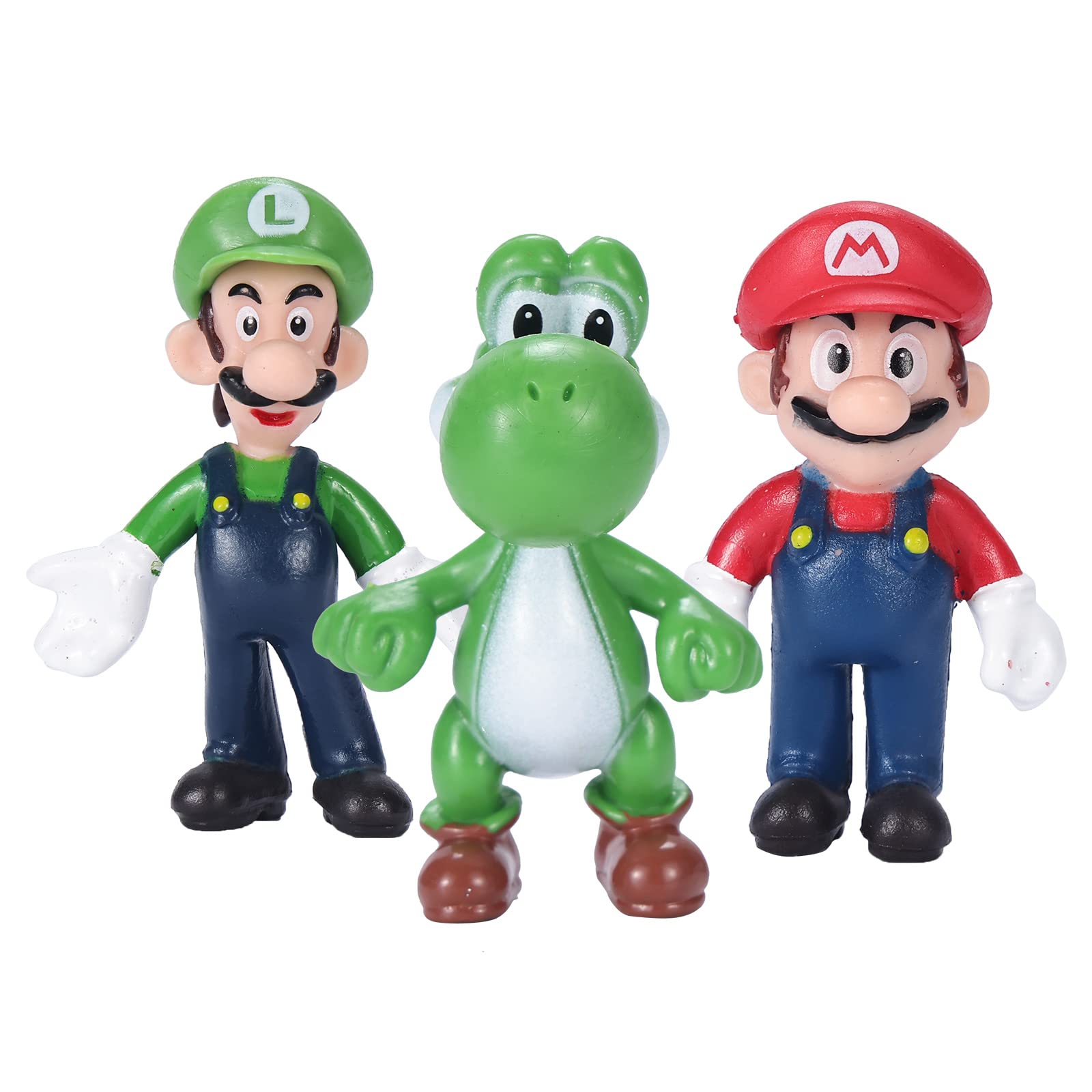 Isaneihas Mario, Luigi, and Yoshi 5-inch figures for shelf display and gift ideas