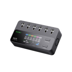 ISDT E625 six-ports close-up enabling independent fast charging.