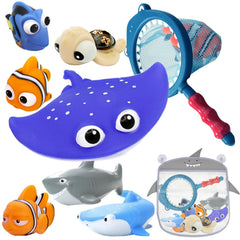 iseainno 9-piece no-hole bath toy set with sea creatures for mold-free bath time.