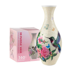 Iselyn 3D Puzzle Vase with green flower design serves as an elegant centerpiece.