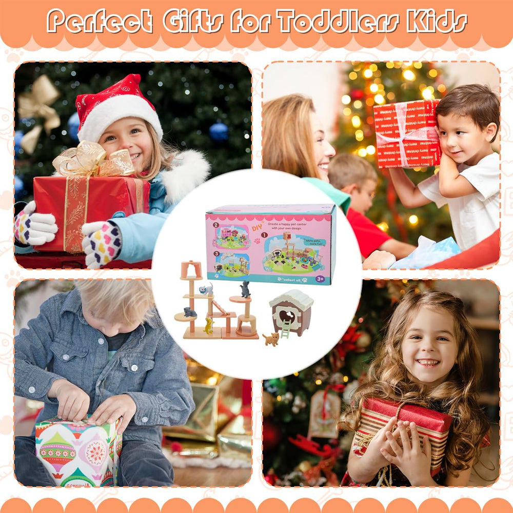 iselyn kids playing with cat toy set supports learning through guided play