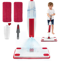 Iselyn Kids Spray Mop handle with kid-friendly grip enables easy cleaning play