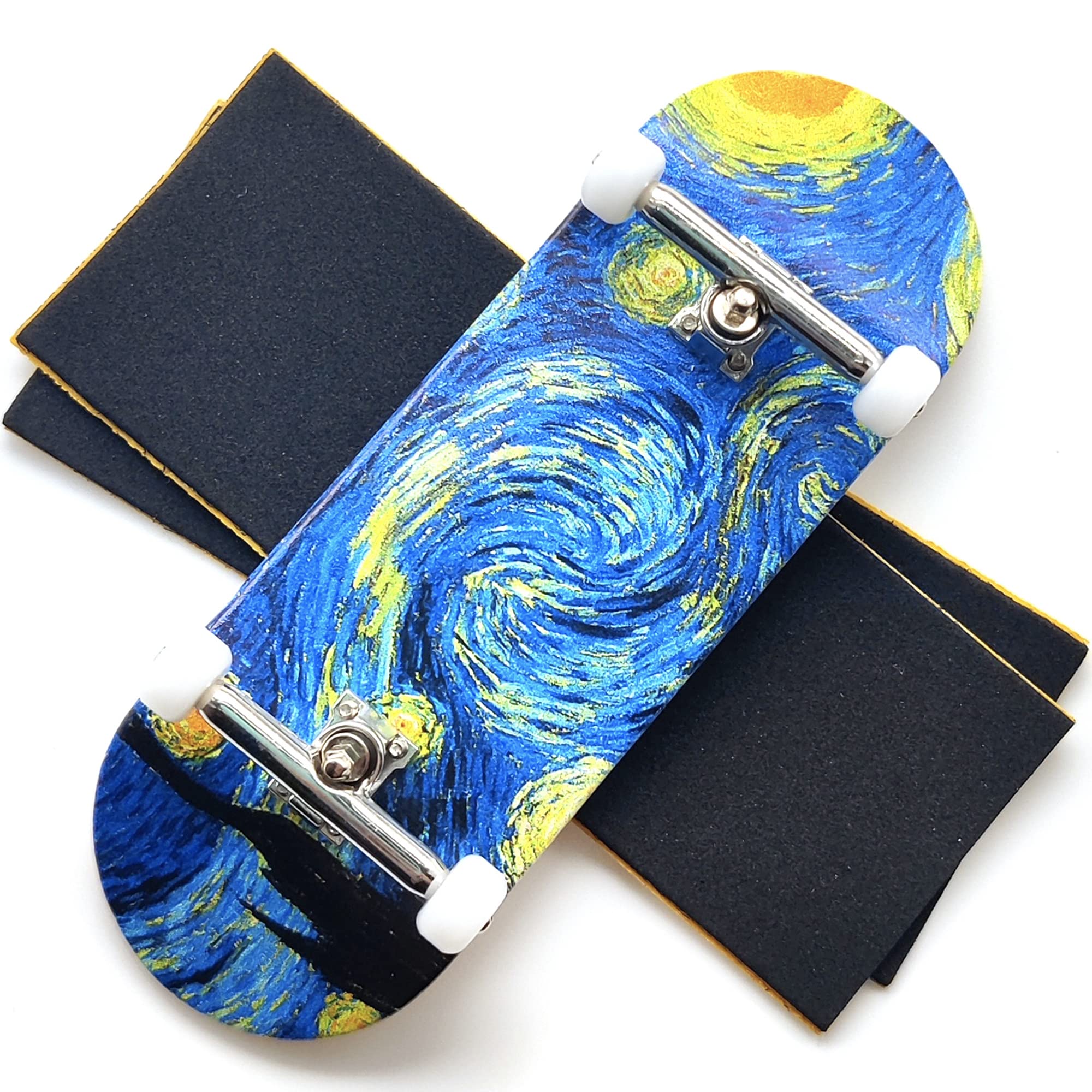 ISHRUNKTHIS Starry Night 34mm fingerboard deck with starry artwork for smooth tricks
