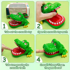 iShyan crocodile teeth toy open mouth action sparks giggles during play
