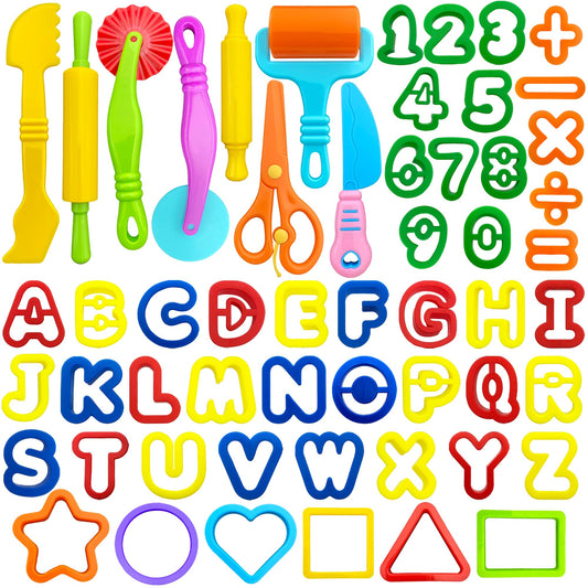 IShyan 55 piece dough tools set for creative play and fine motor development