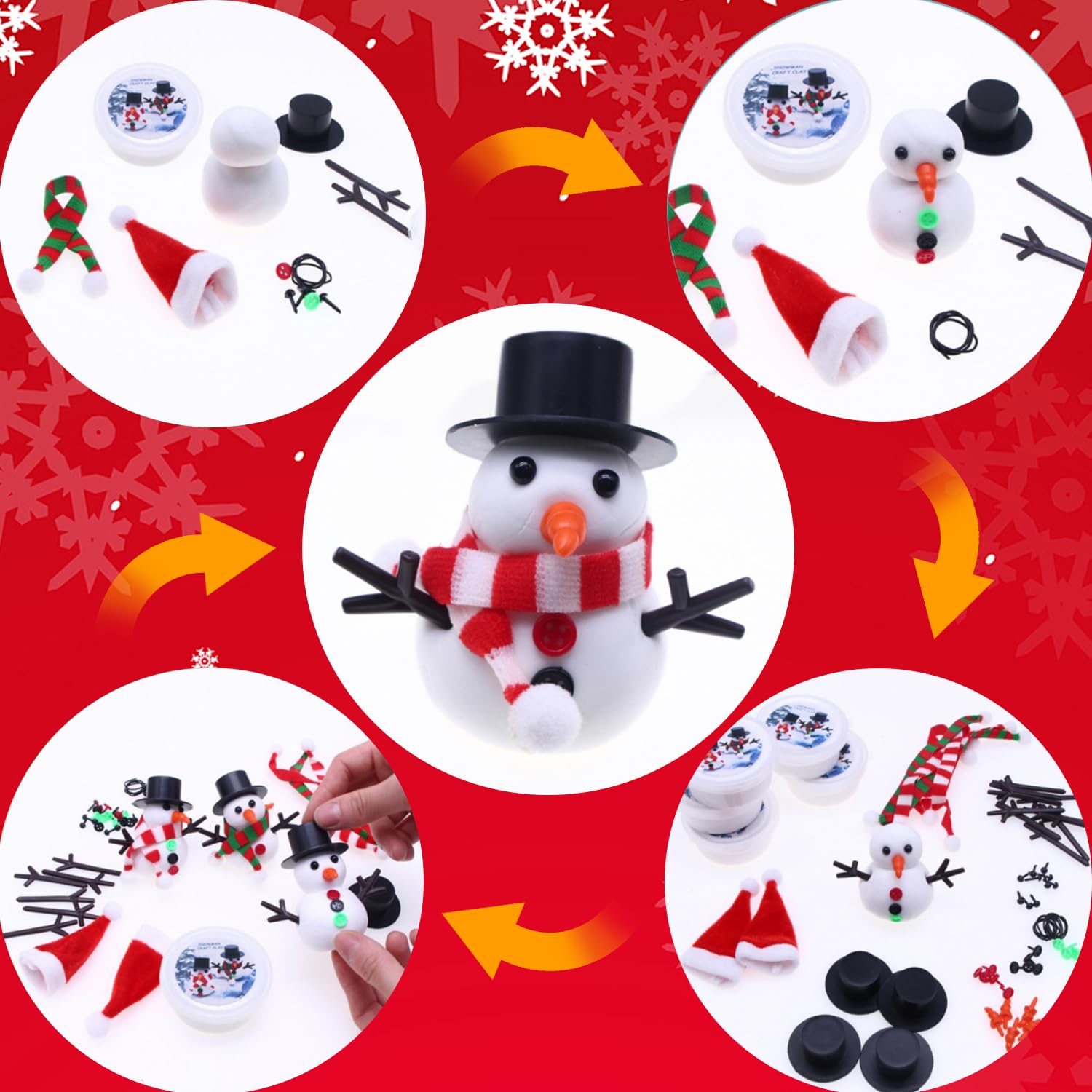 Iskiho Build a Snowman Kit accessories include hat scarf for stylish frosty friend