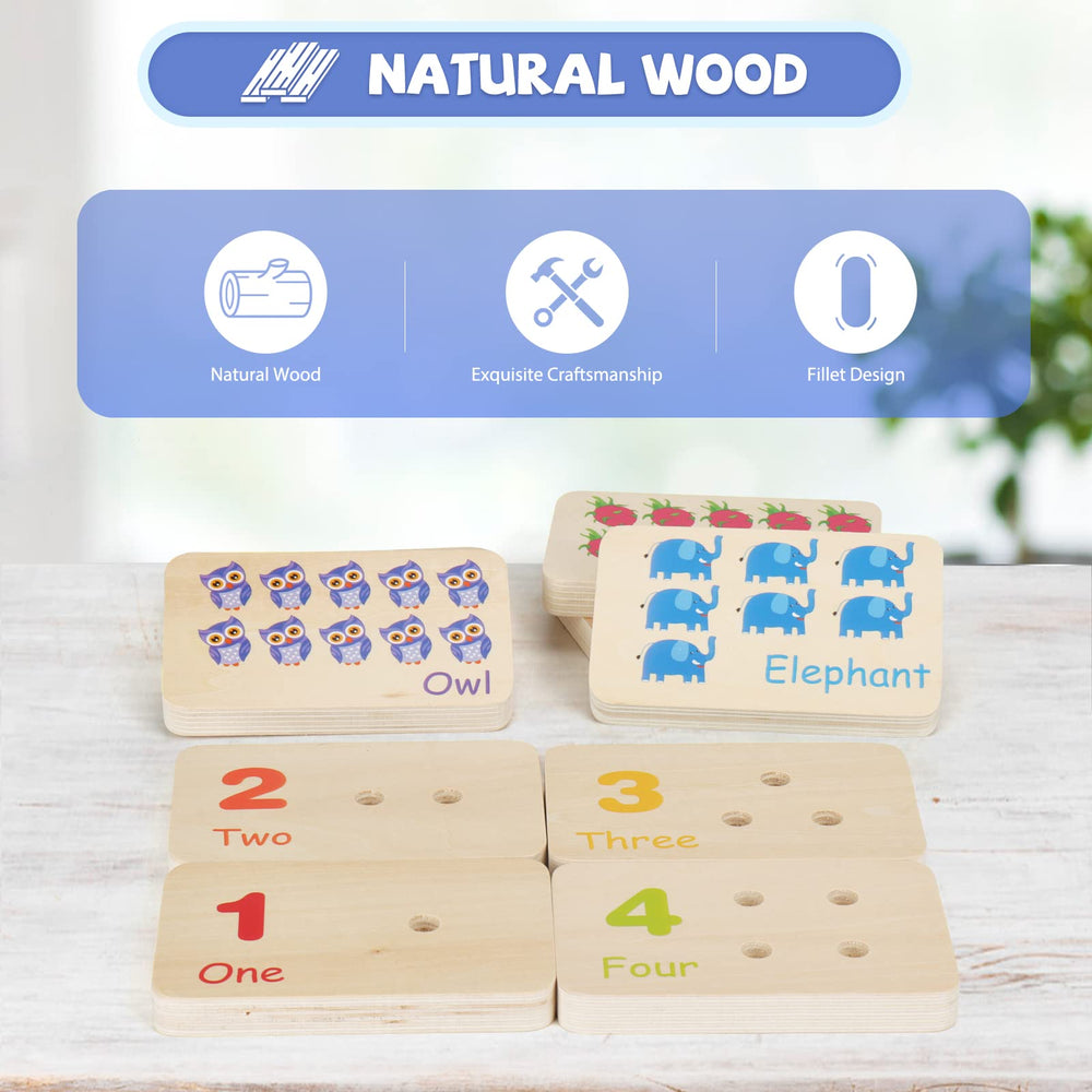 ISMETACU peg board for counting highlights sturdy wood and easy peg placement