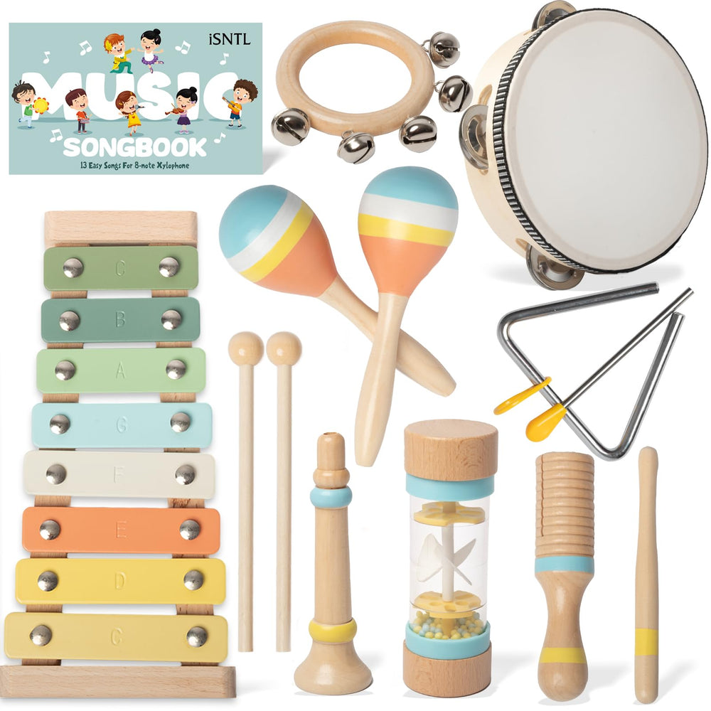 iSNTL Baby Musical Instruments Xylophone with mallets promotes early rhythm exploration.