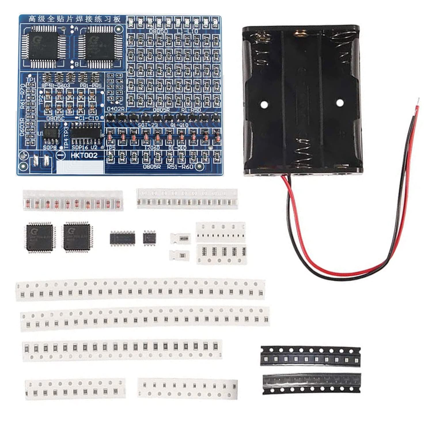 ISolderStore Soldering Practice Board SMD components close-up demonstrates precise placement practice