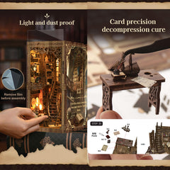 ISSEVE Book Nook Kit dust cover protecting the miniature