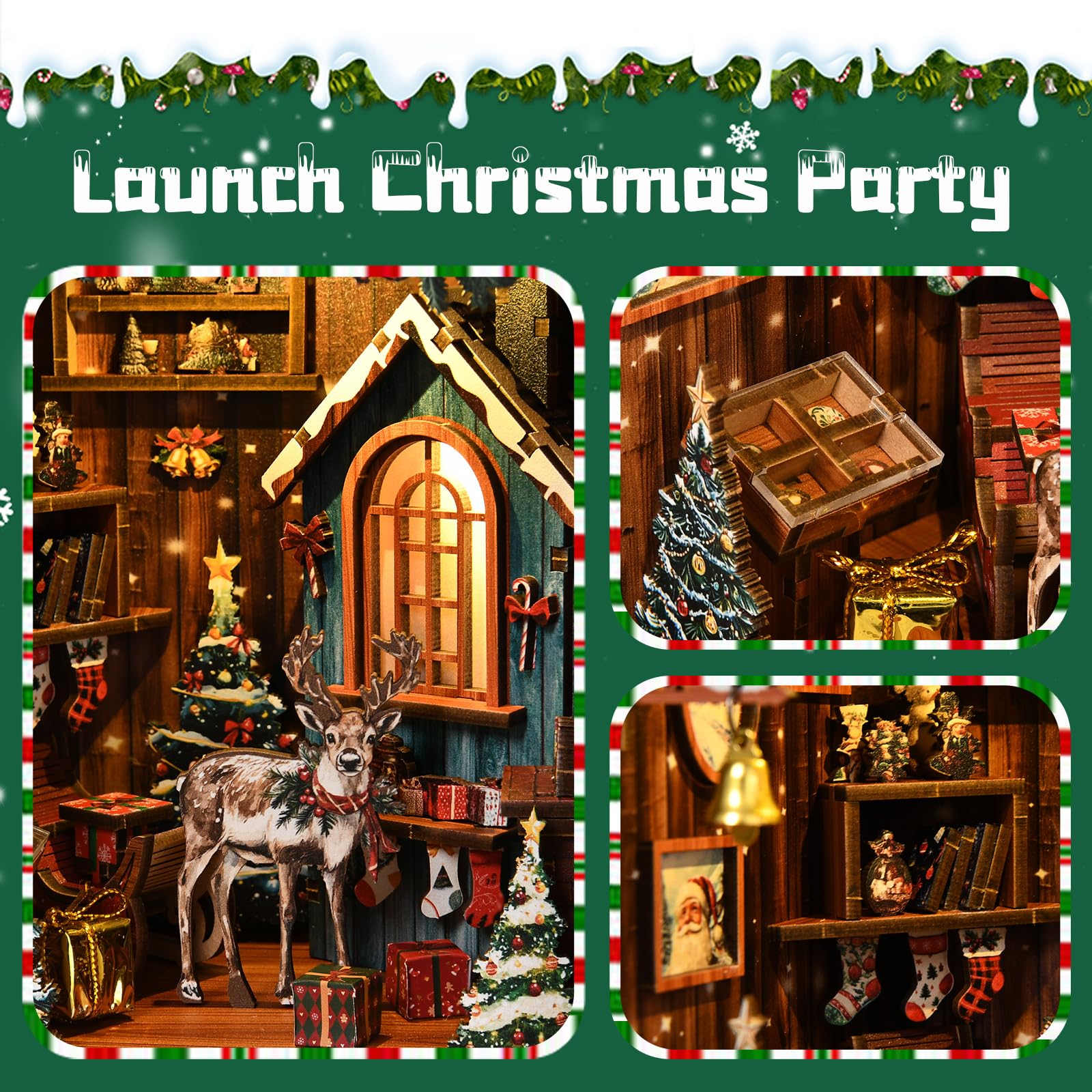 ISSEVE Christmas elk and tree accents enhance festive storytelling