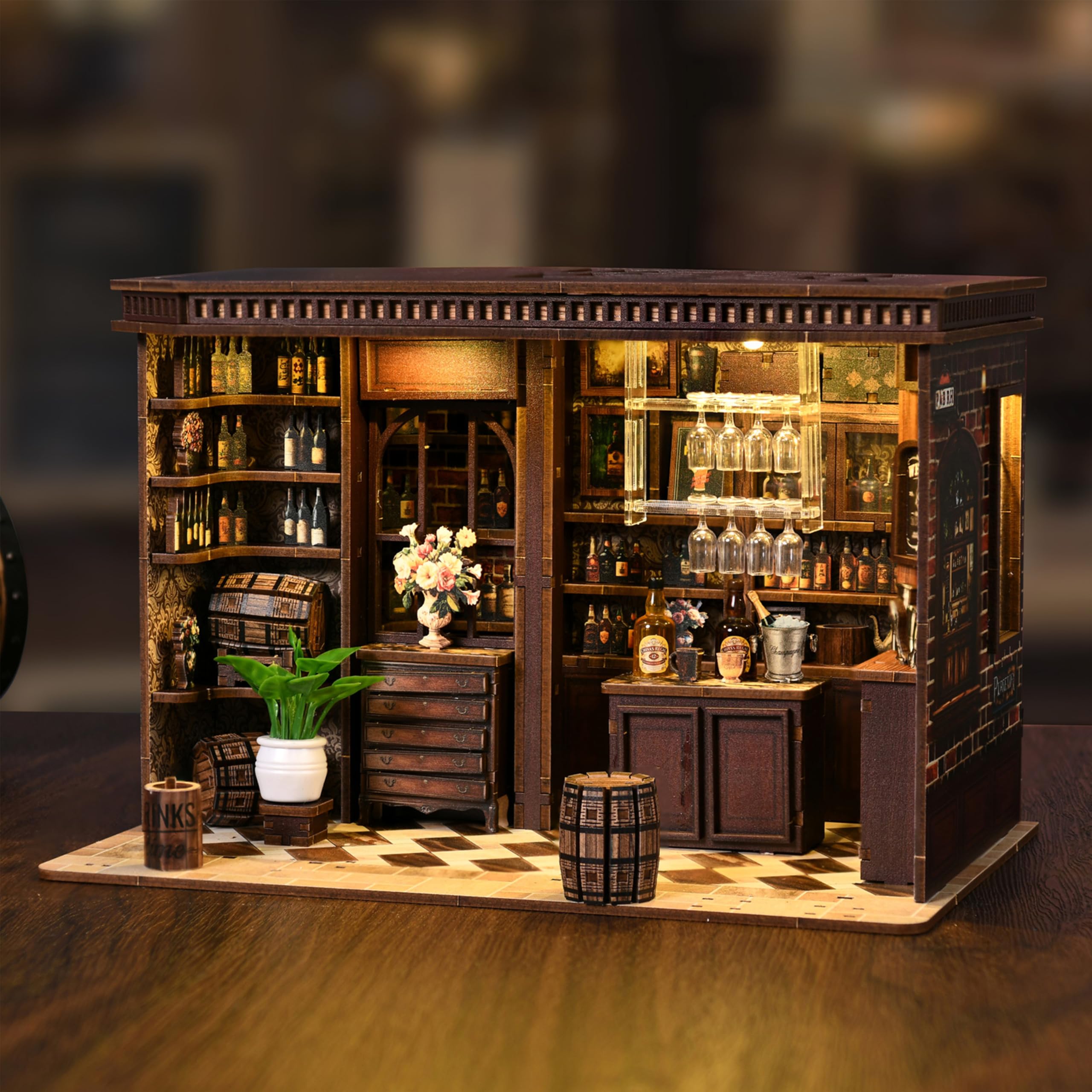 ISSEVE Miniature dolls and decor add charm to the tavern scene