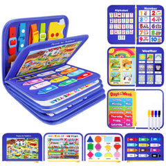 Issray 12-page busy board blue cover offers portable engagement for car rides.
