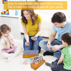 Card rack tray in use with Uno and other popular games.