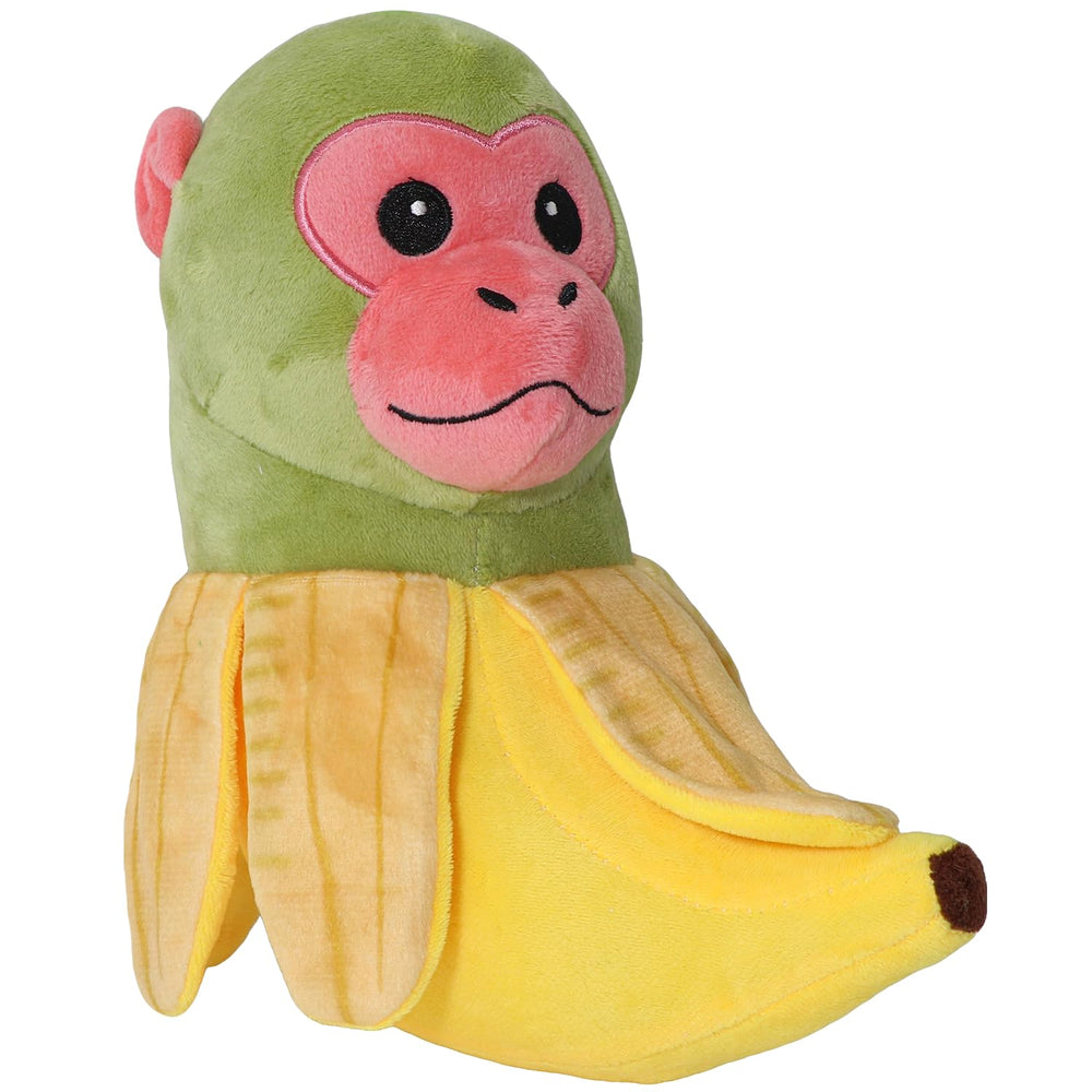 Italian Brainrot Plush Chimpanzini front view shows soft fabric, ideal 11-inch cuddle size.