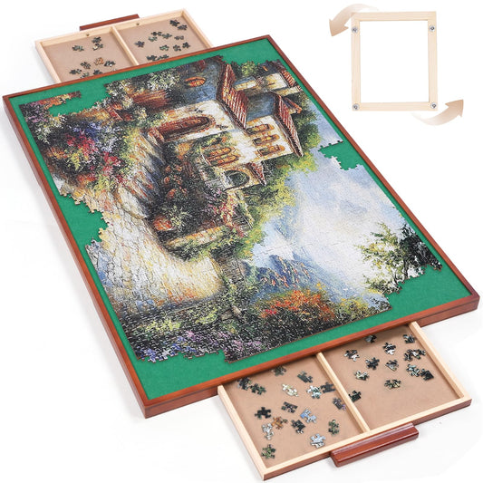ITEFDTUTNE rotating puzzle board with drawers for organized assembly