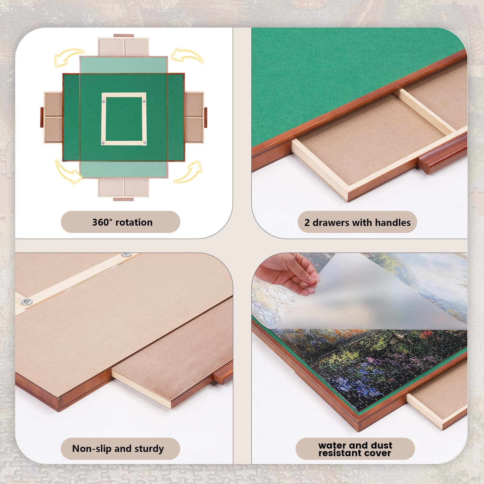 ITEFDTUTNE translucent lid protects puzzle from dust and pets
