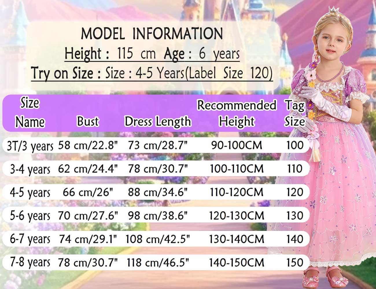 iTVTi Princess Purple Dress cotton lining keeps little one comfortable.