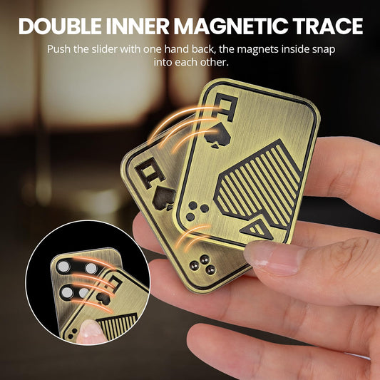 ITOKEY fidget slider close-up showing magnetic blocks engaging with satisfying click.