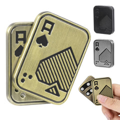ITOKEY gold magnetic fidget slider with ace of spades pattern for focus and stress relief.