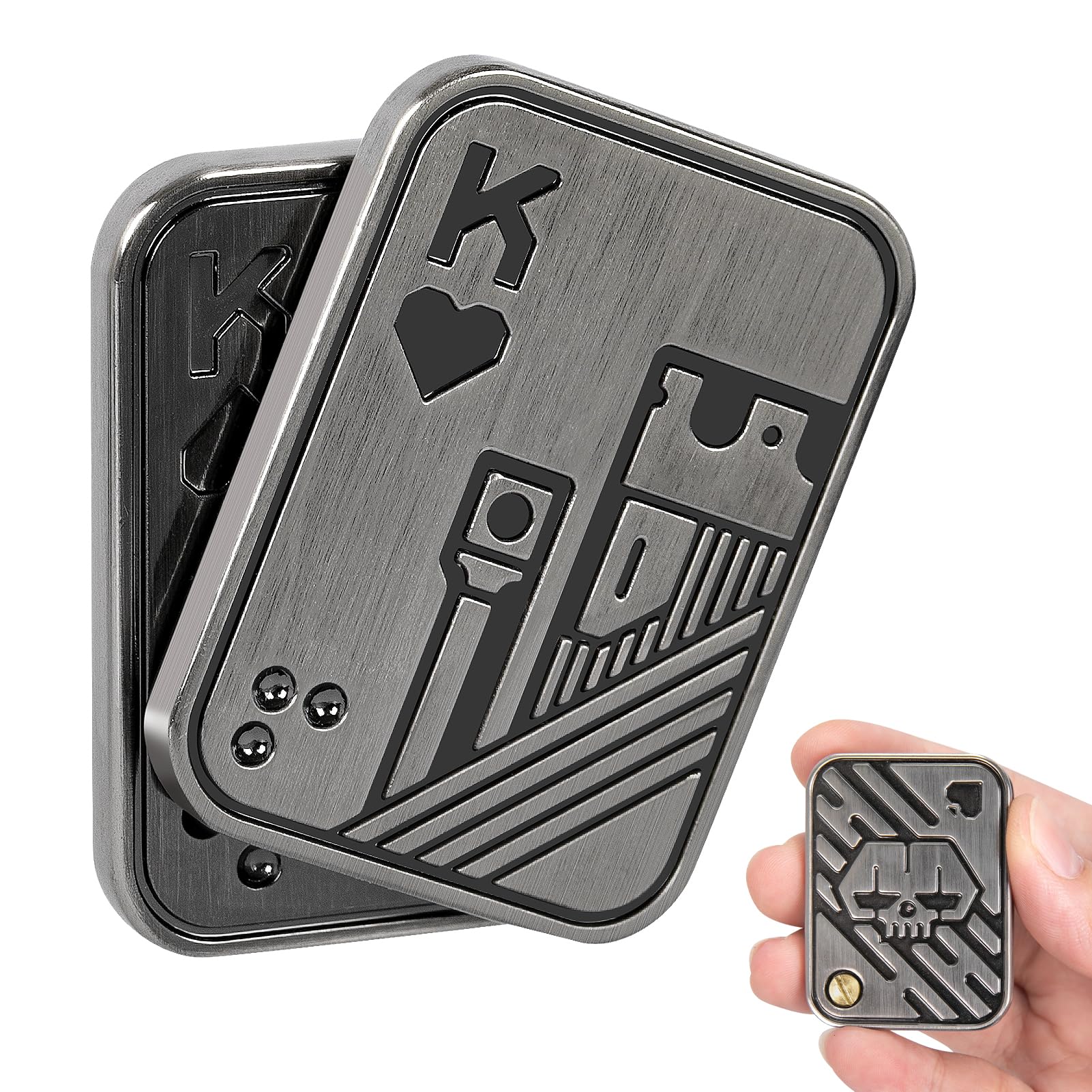 ITOKEY poker slider front detail with poker engraving, ideal for desk focus.