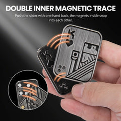 ITOKEY poker slider metal body closeup, portable and pocket-friendly fidget.