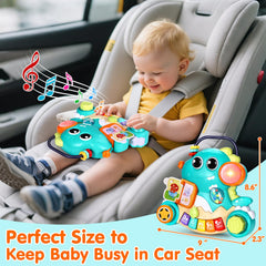 Itsforu Dino Piano Toy bead-filled cylinders support fine motor development.
