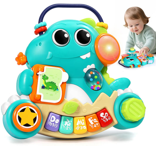Itsforu Dino Piano Toy front view invites curiosity and sensory exploration.