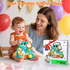 Itsforu Dino Piano Toy learning mode shows numbers and animal sounds.