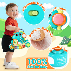 Itsforu Dino Piano Toy music mode plays melodic tunes for baby fun.