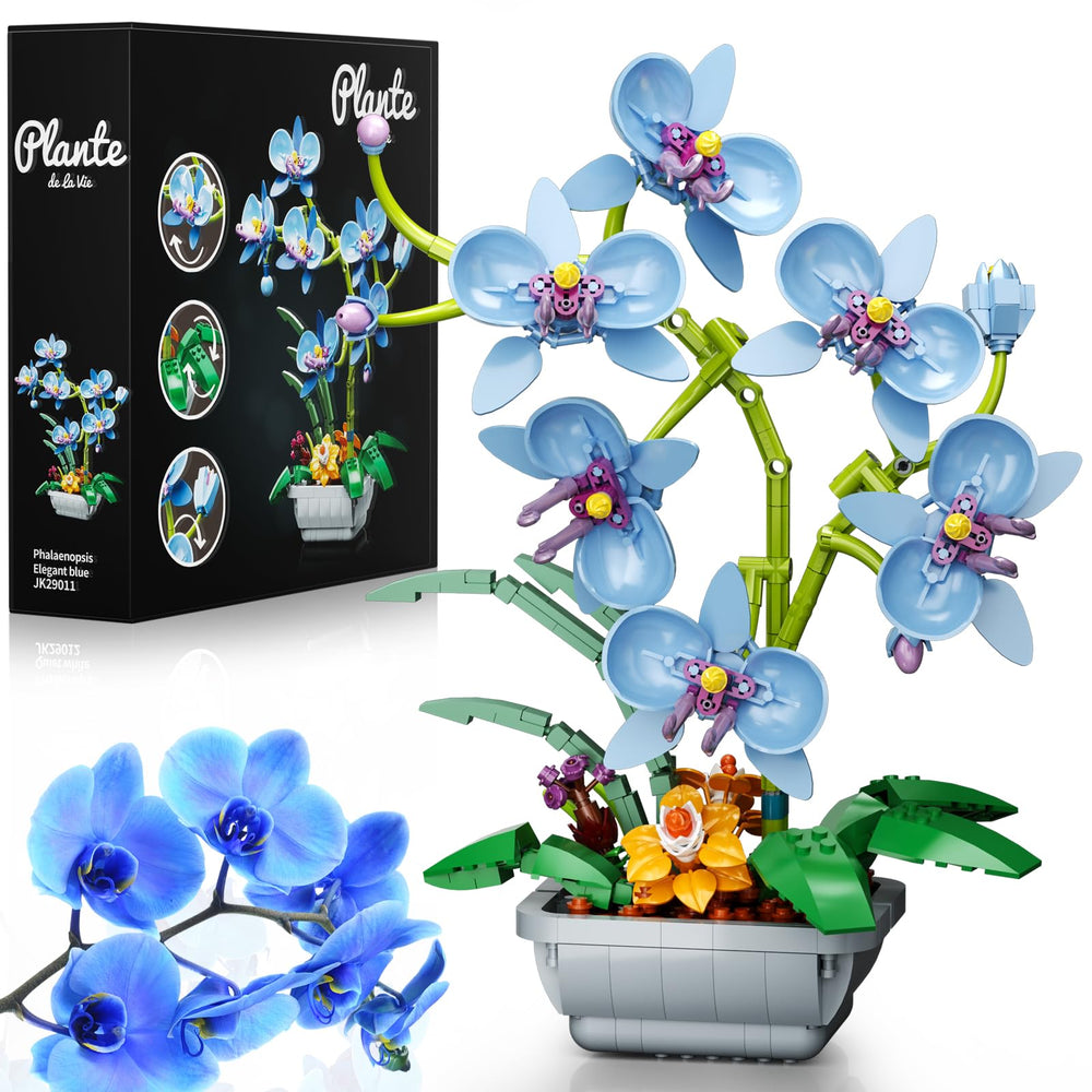 itshWOee Blue Orchid Bonsai assembly guide for home decor projects.