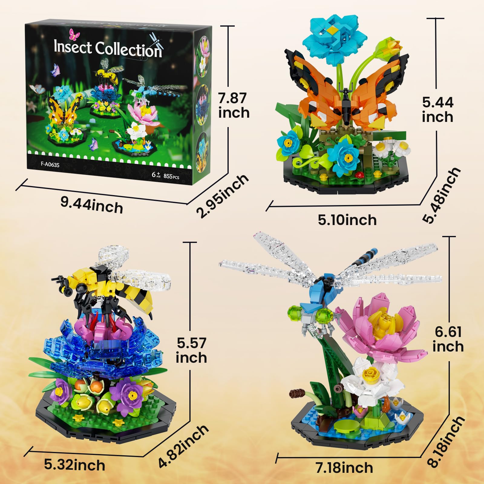 itshWOee Ideas Insect Collection Detailed display models; perfect for brick lovers and dioramas.