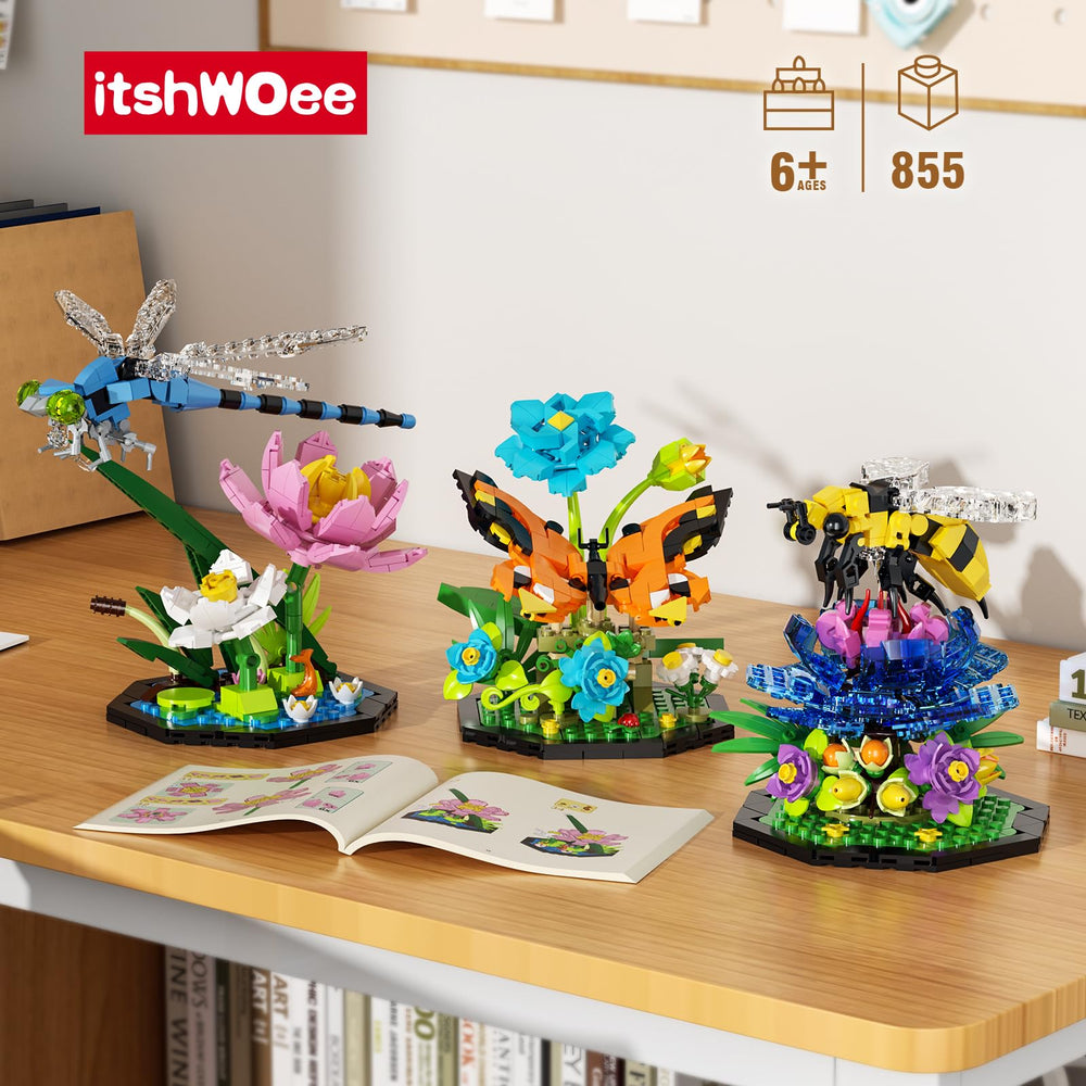 itshWOee Ideas Insect Collection Dragonfly on lotus flower; adds lifelike detail to your decor.