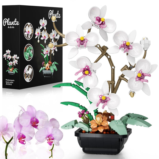 itshWOee Orchid Bonsai Assembly Kit showcases lifelike detail for home decor