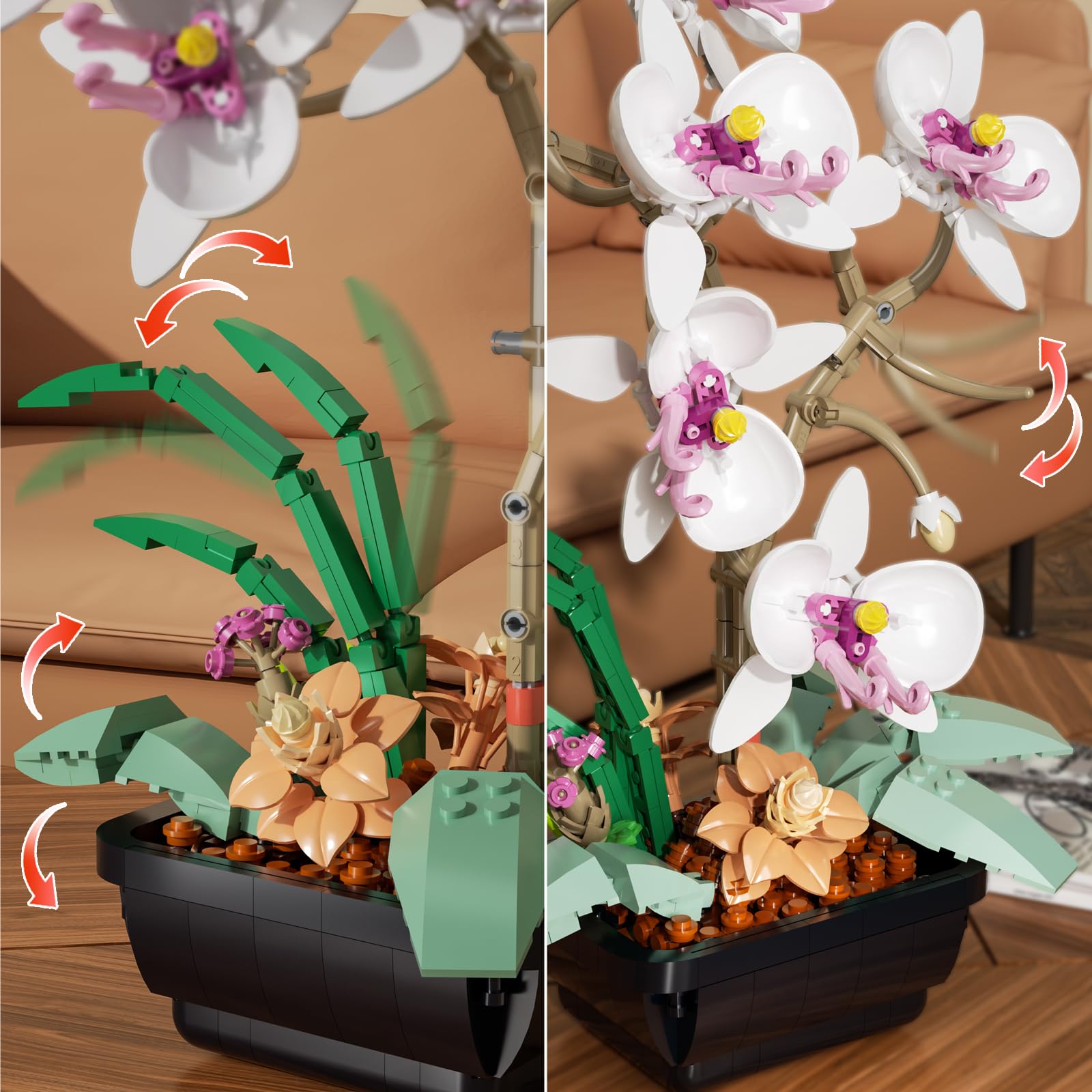 itshWOee Orchid Bonsai Detailed Parts enable easy DIY assembly