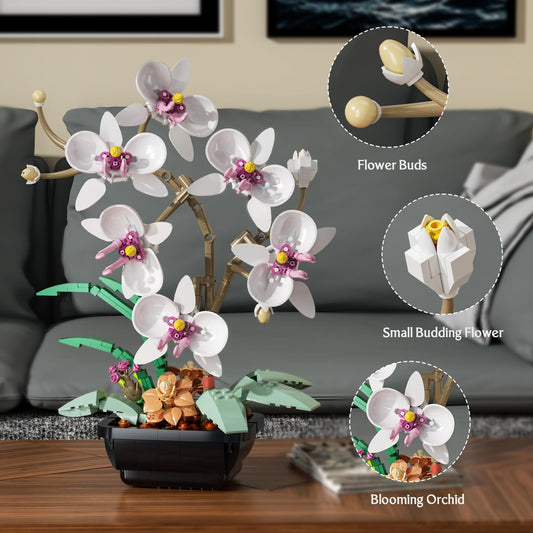 itshWOee Orchid Bonsai Rotating Model displays realistic stems and blooms