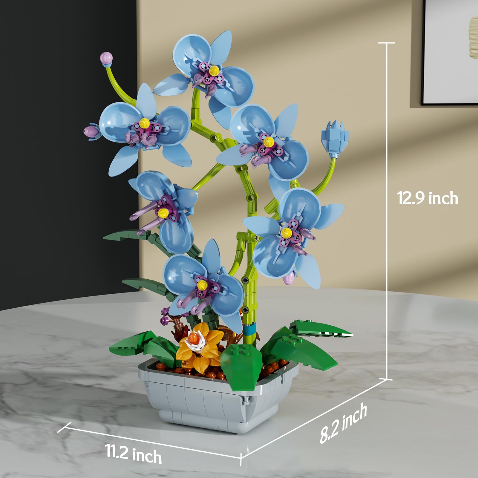 itshWOee Unique blue orchid detail showcases realistic petals and color.