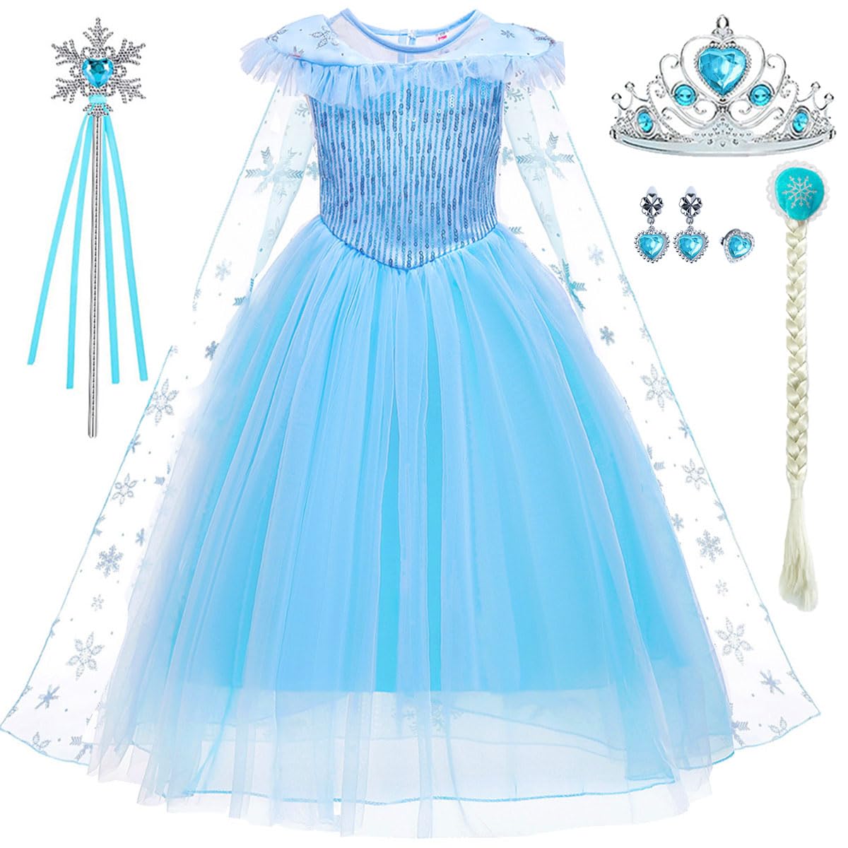 iTVTi blue princess dress front view for imaginative play