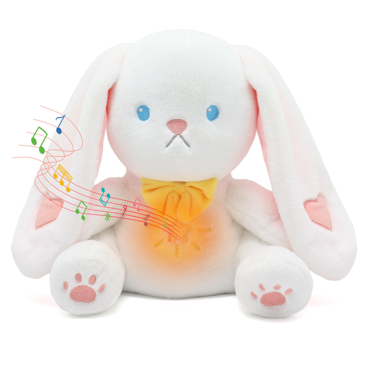 IUTOYYE breathing bunny with ultra-soft fabric offers comforting bedtime companionship.