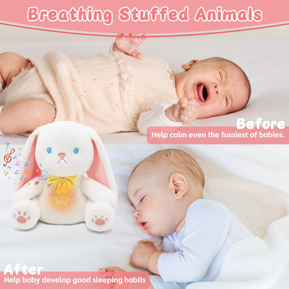 IUTOYYE breathing bunny white noise soothes anxious moments.