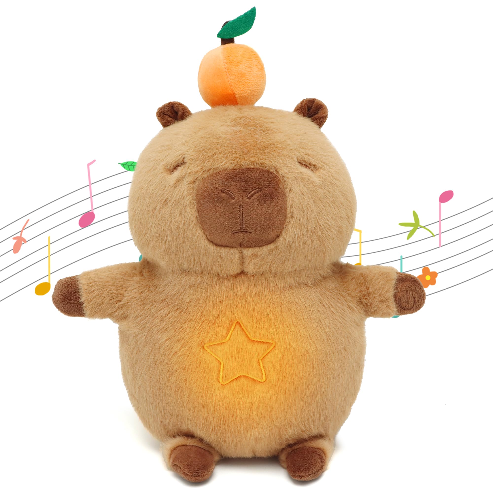 IUTOYYE Capybara Breathing Plush demonstrates gentle breathing motion for bedtime calm.