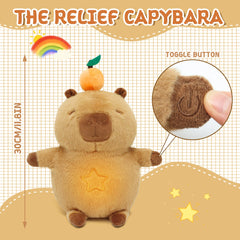 IUTOYYE Capybara breathing plush with lights offers a soothing visual cue during nightly wind-down.