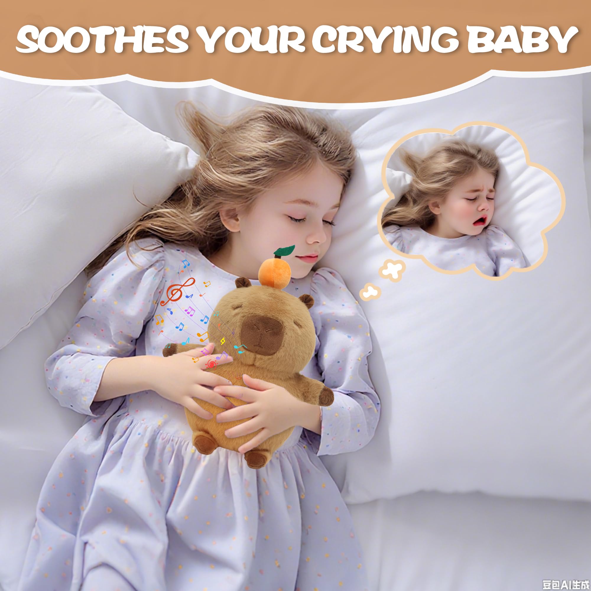 Its soft materials feel gentle on skin for safe snuggling.