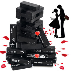 iuuoi 48-blocks tower stack with playful dares for couples' date night