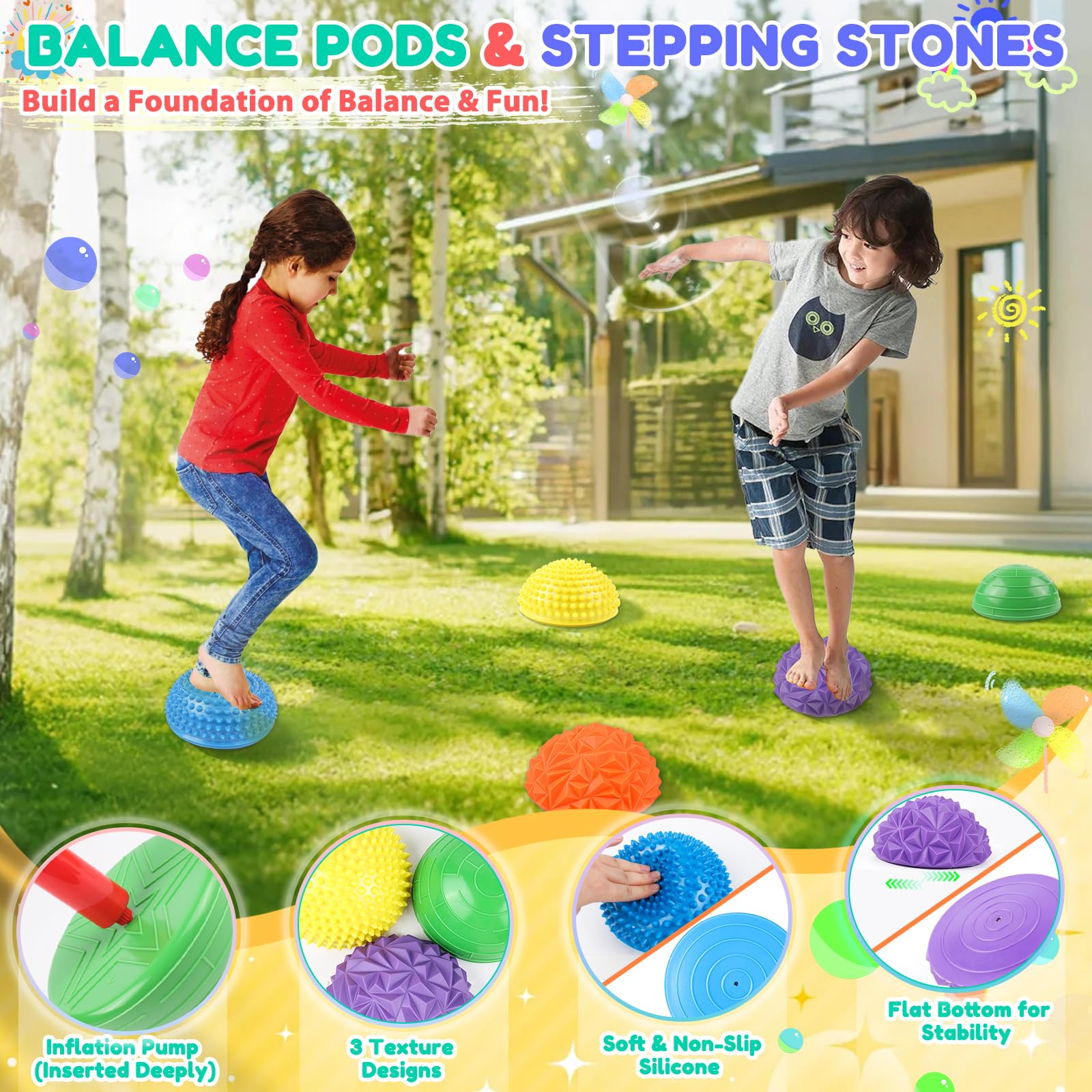 IVENRXIU lava eruption pattern mats energize kids during indoor sessions.
